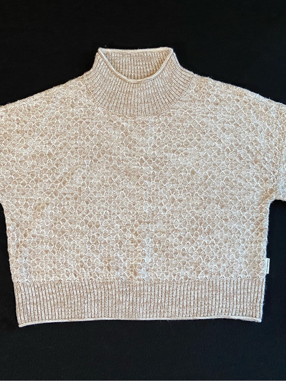 Calvin Klein Jeans Cream Textured Mock Neck Sweater
